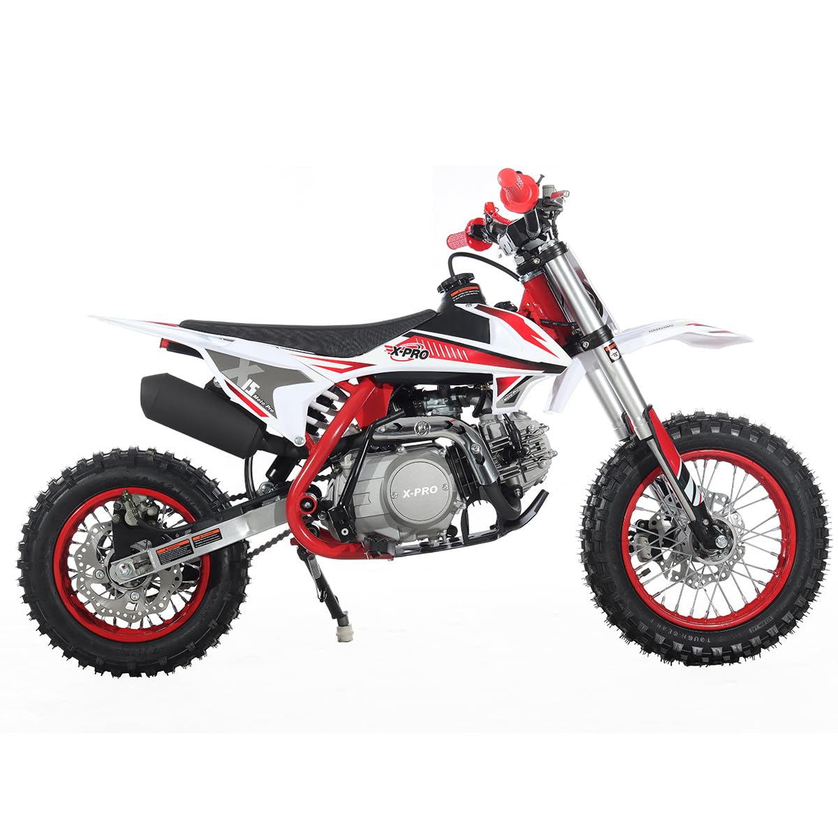 X-PRO X15 110cc Zongshen Brand Engine Dirt Bike with Semi-Automatic Transmission, Kick Start,12"/10" Wheels! (Red)