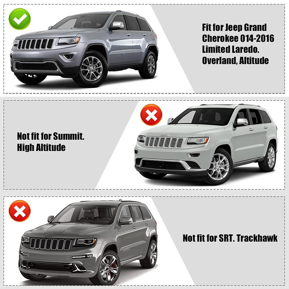 sportuli Black Front Fog Light Cover Fog Lamp Trim Replace for 2014-2016 Jeep Grand Cherokee (2014-2016)