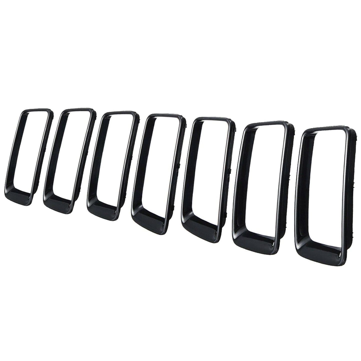 KYYET 7Pcs Front Bumper Rings Grill Vent Insert Trim Cover Compatible with 2014 2015 2016 Jeep Grand Cherokee Gloss Black