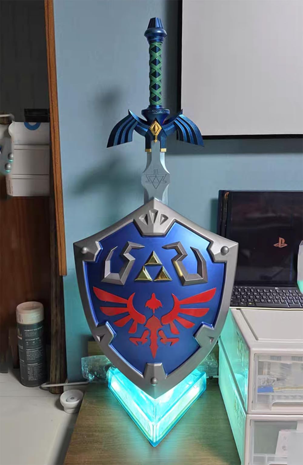 Exclusive 2.0 Edition Rome Elf Shield Real Metal Knight Master Shield Full Size Costume Props Blue
