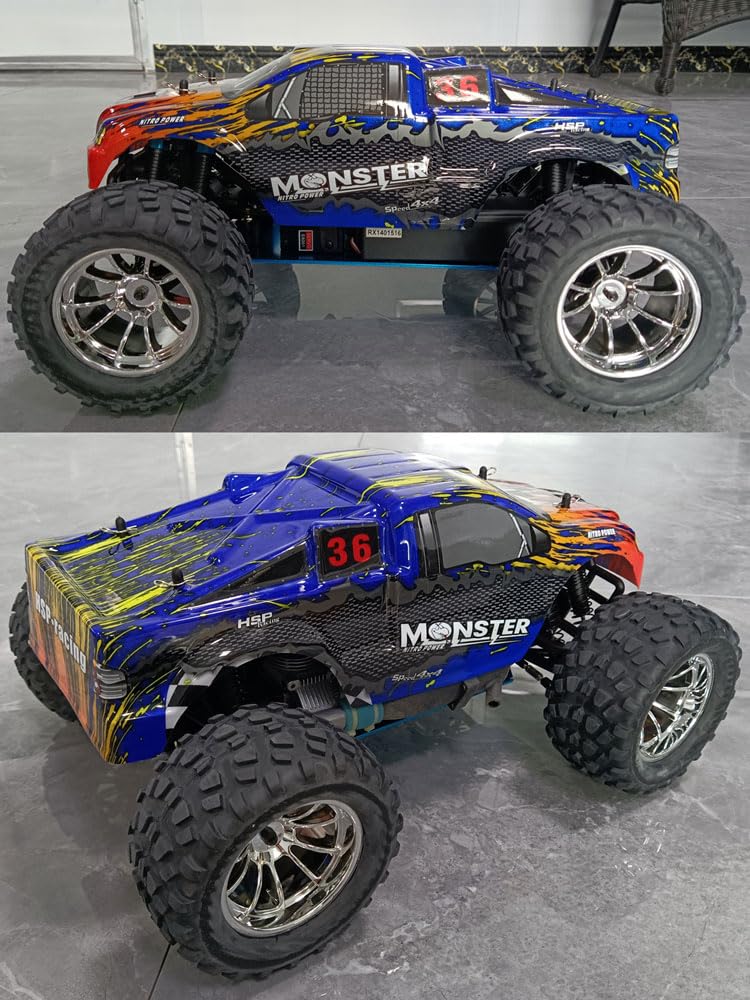 STEDMZ 1/10 Nitro RC Truck for Adult RTR 80KM/H Fast Nitro Gas Power Car High Speed Off Road Climbing Vehicle Gas-Engine 4WD Remote Control Truck Hobby Racing, Oil-Powered Short Course Rally Crawler