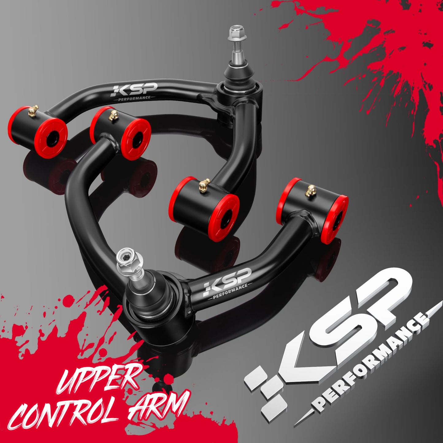 KSP 2021+ F150 Upper Control Arms, 2-4" Adjustable Front Lift Control Arm Compatible With F150 2021-2022-2023-2024, UCA With Greasable Ball Joint Replace Stock/Factory Fixed Angle Control Arm