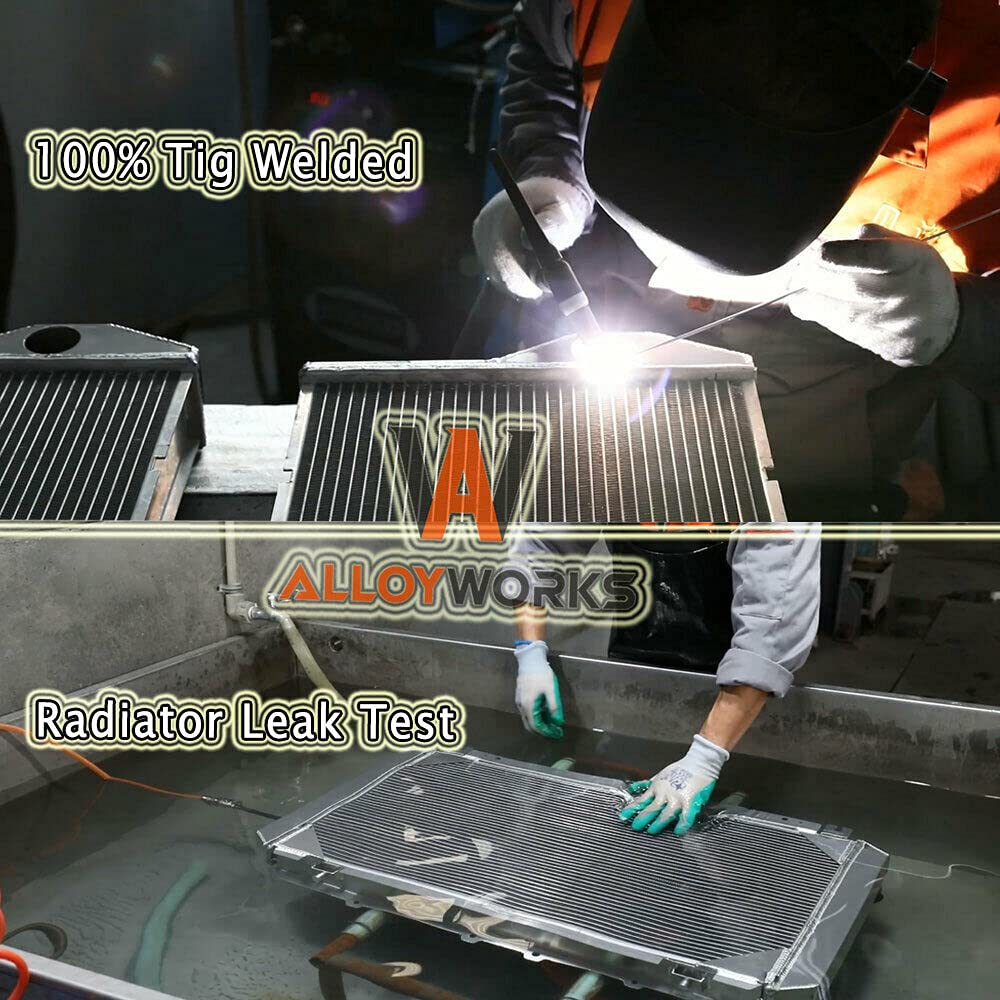 ALLOYWORKS CU2370 34" Core Radiator For 1999-2014 Chevy Silverado 1500 2500 Suburban Tahoe GMC Yukon GMC pickup Sierra 4.8 5.3 6.0L Radiators, 3 Row Full Aluminum Radiator Shroud Fan Relay Kit