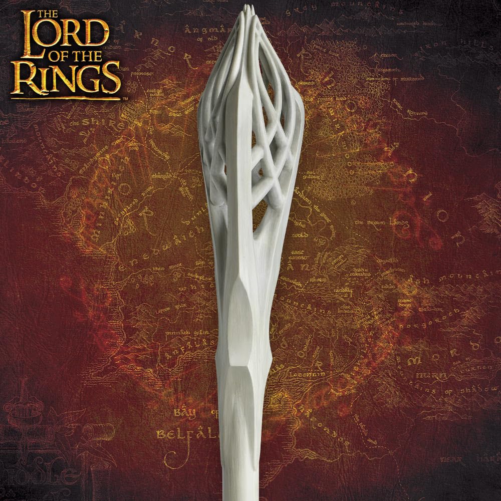 United Cutlery | Lord of The Rings Staff of Gandalf The White | Officially Licensed LOTR Movie Replica | Ethereal Design | Certificate of Authenticity | Display Plaque Included