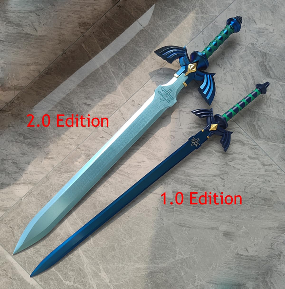 2024 The Kingdom Master Real Sword, 2.0 Edition Metal Skyward Hero’s Swords Full Size Weapon Props Blue
