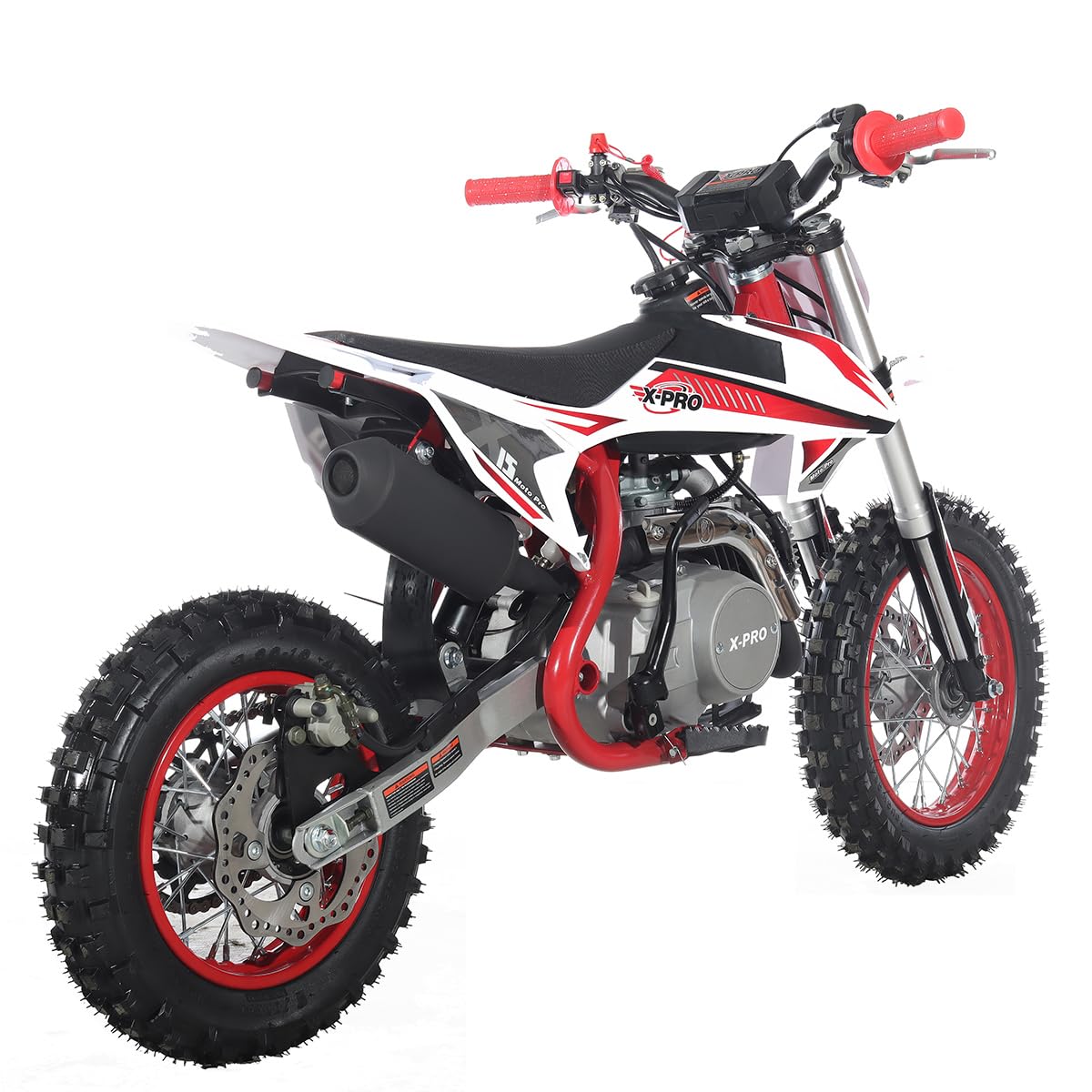 X-PRO X15 110cc Zongshen Brand Engine Dirt Bike with Semi-Automatic Transmission, Kick Start,12"/10" Wheels! (Red)