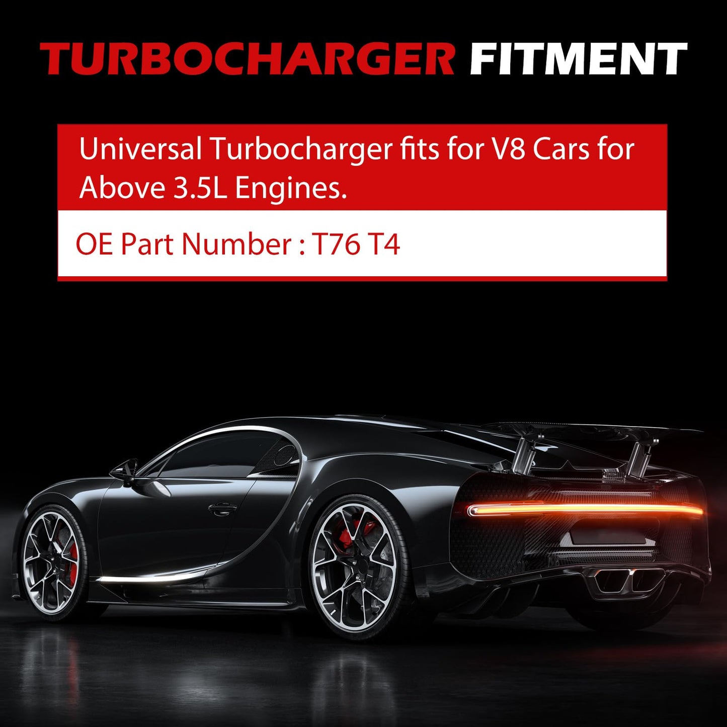 Autodevil T76 Universal Turbo Turbocharger with Flange T4, Turbo Charger Compatible with AR.96 600-1000HP Boost for V8 Cars for Above 3.5L Engines