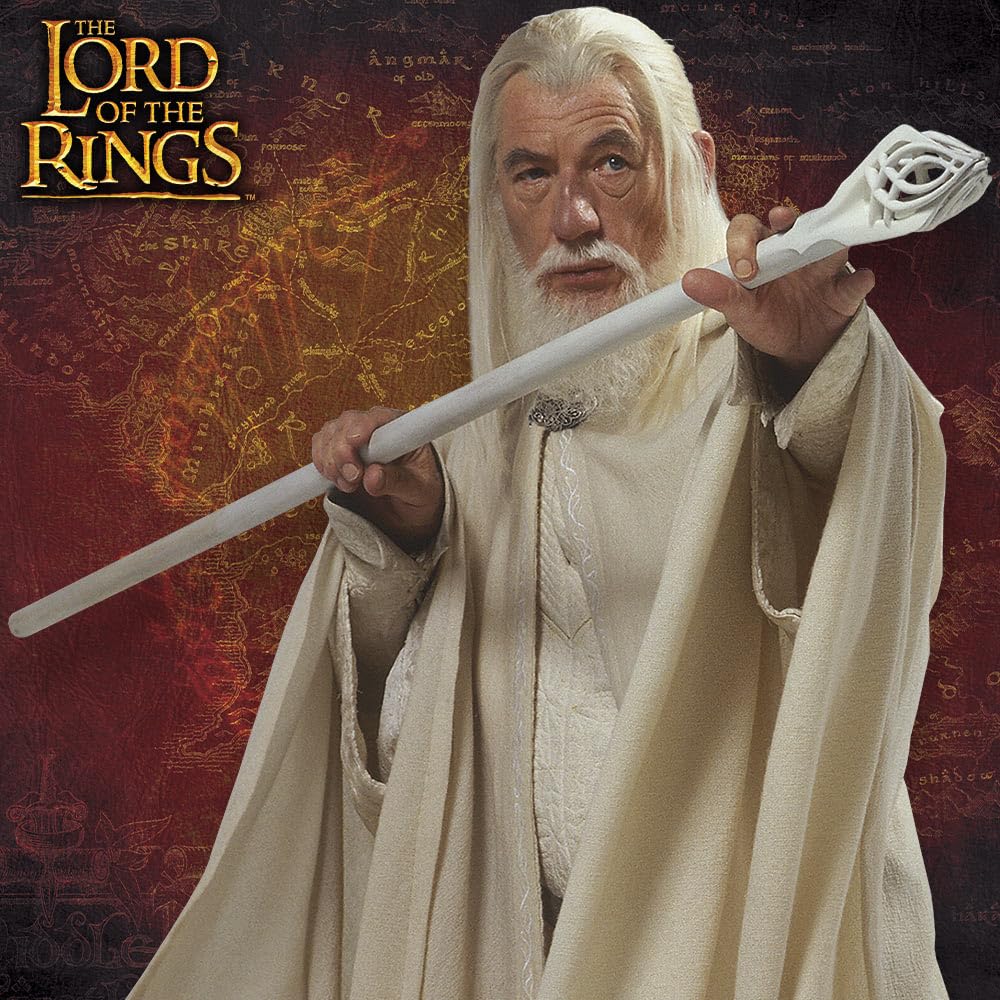 United Cutlery | Lord of The Rings Staff of Gandalf The White | Officially Licensed LOTR Movie Replica | Ethereal Design | Certificate of Authenticity | Display Plaque Included