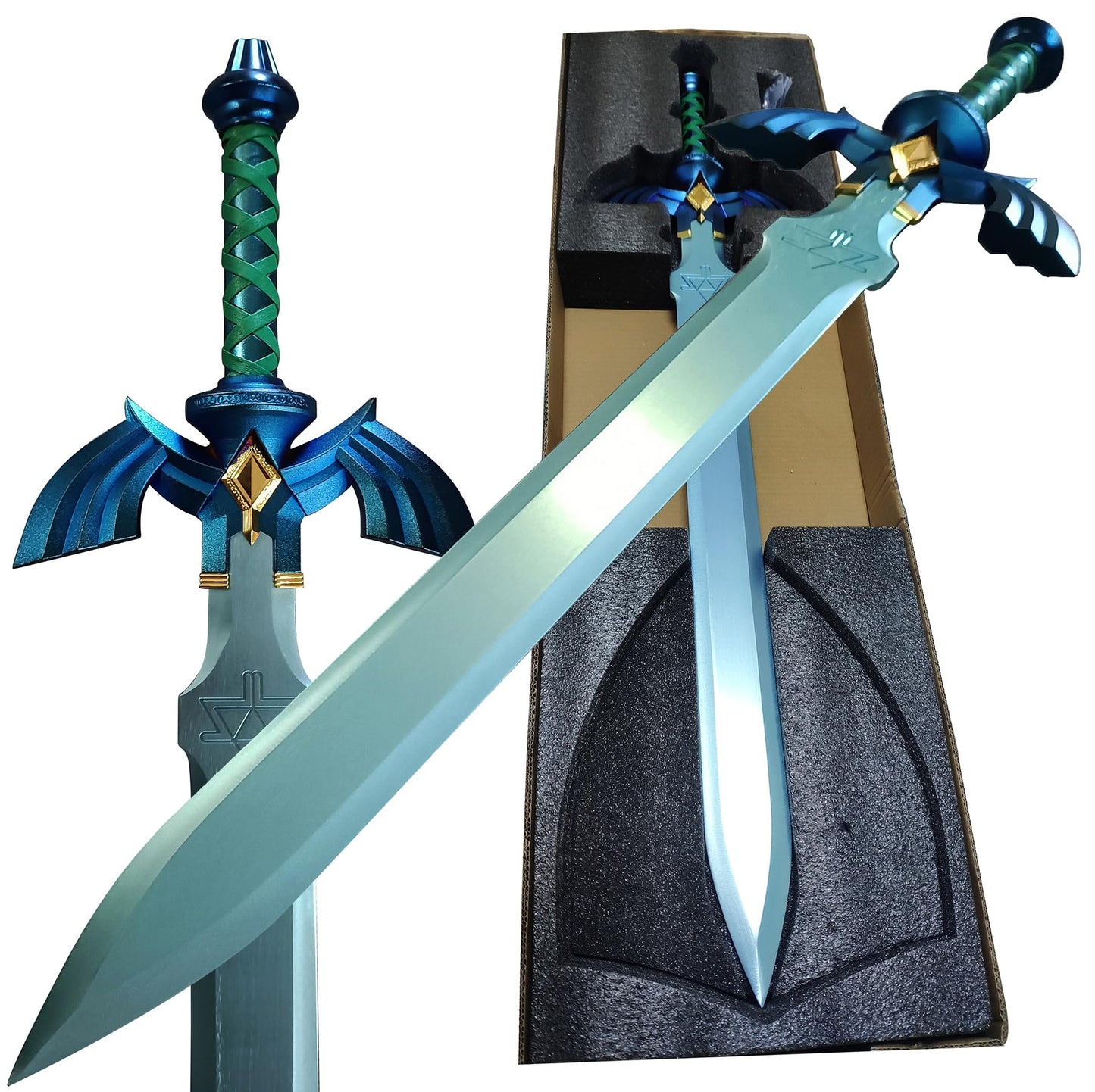 2024 The Kingdom Master Real Sword, 2.0 Edition Metal Skyward Hero’s Swords Full Size Weapon Props Blue