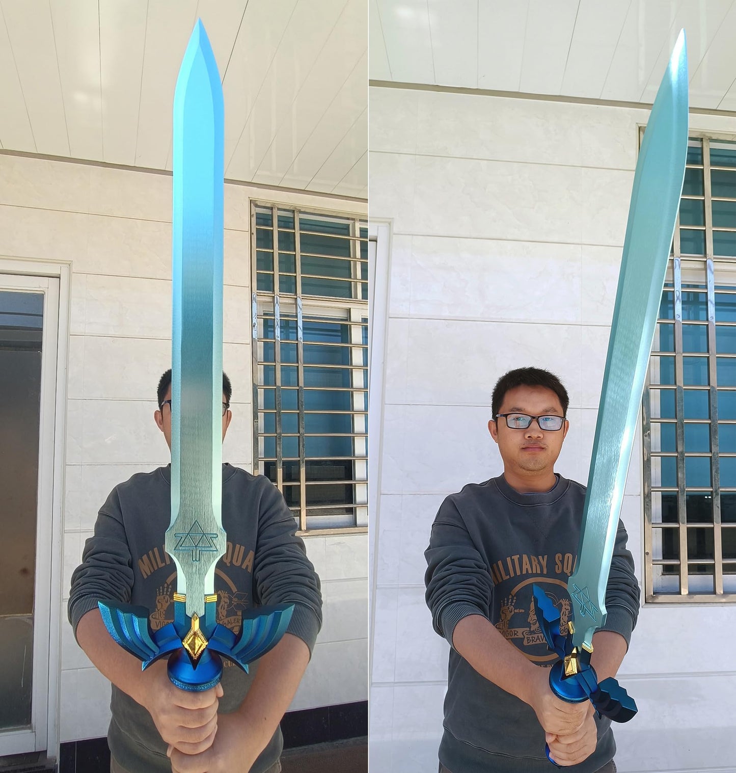 2024 The Kingdom Master Real Sword, 2.0 Edition Metal Skyward Hero’s Swords Full Size Weapon Props Blue