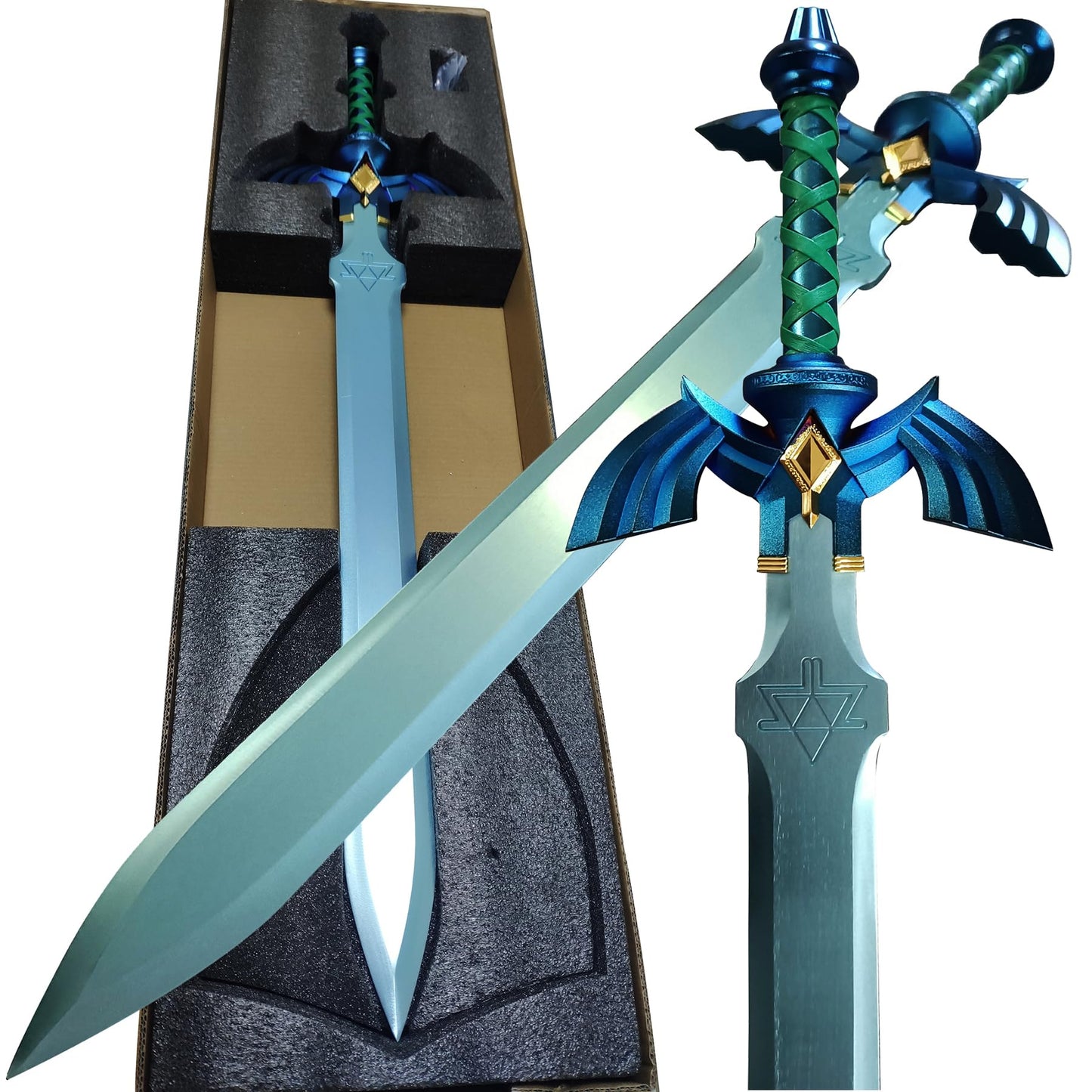 2024 The Kingdom Master Real Sword, 2.0 Edition Metal Skyward Hero’s Swords Full Size Weapon Props Blue