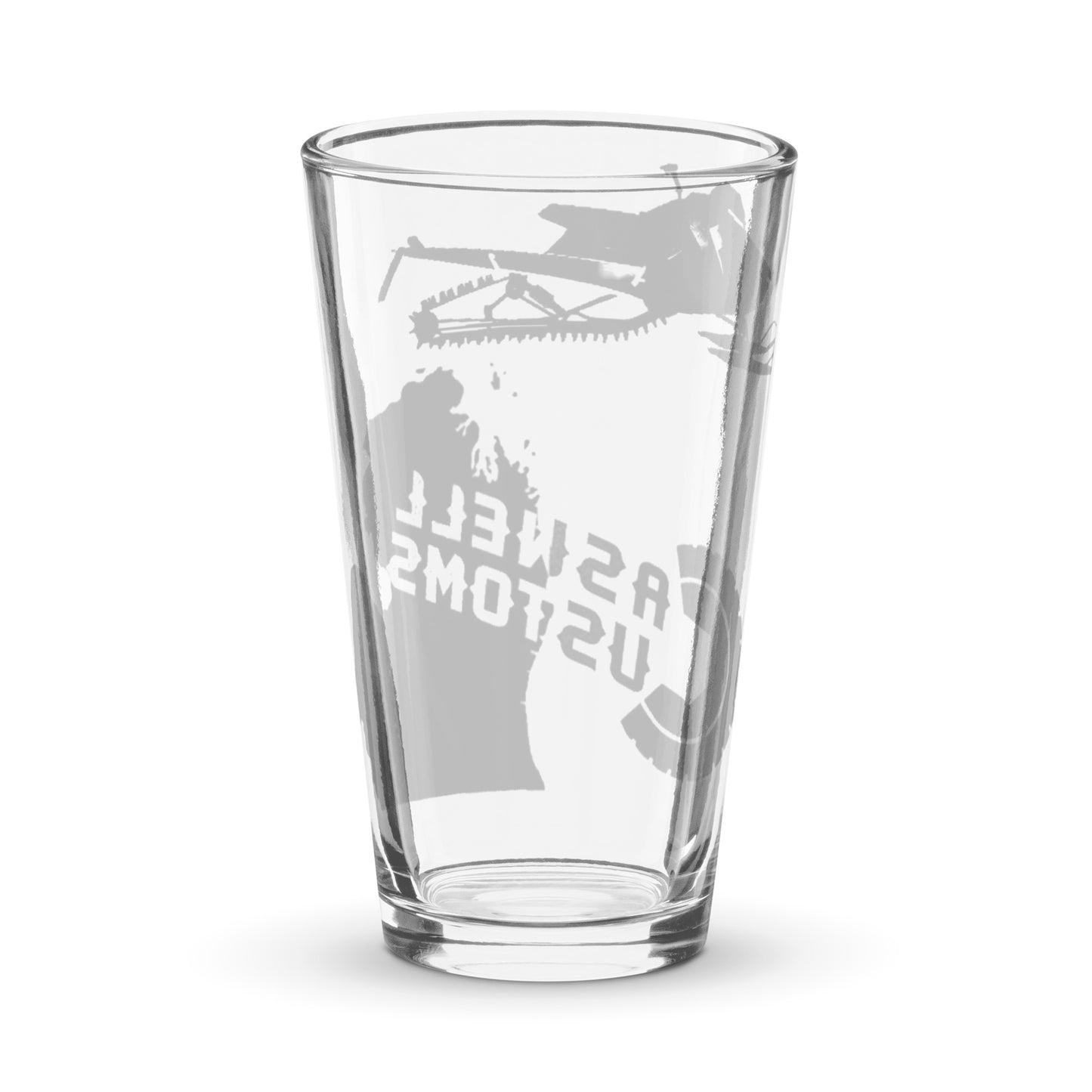 Snowmobile Mitten CC pint glass