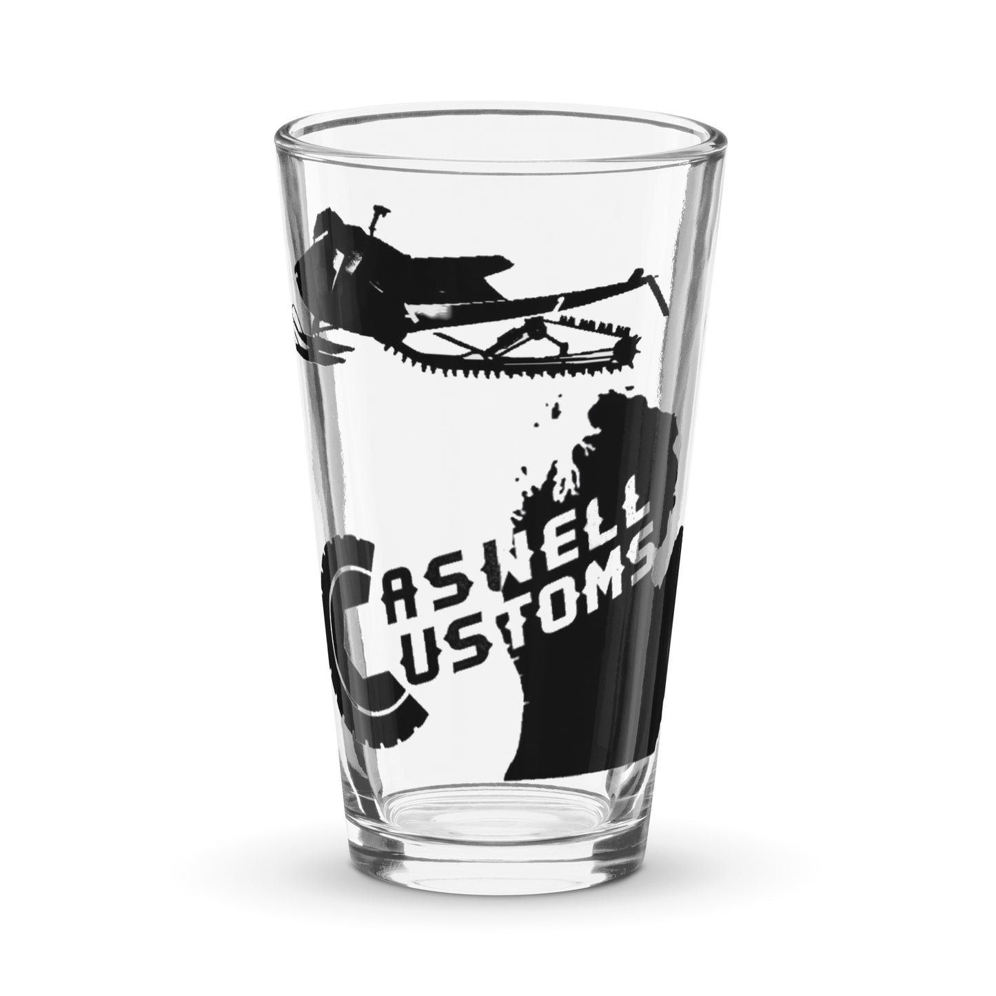 Snowmobile Mitten CC pint glass
