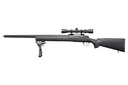 Lancer Tactical M24 Bolt Action Spring Powered Sniper Airsoft Rifle Up to 500 FPS (Threaded) / Black