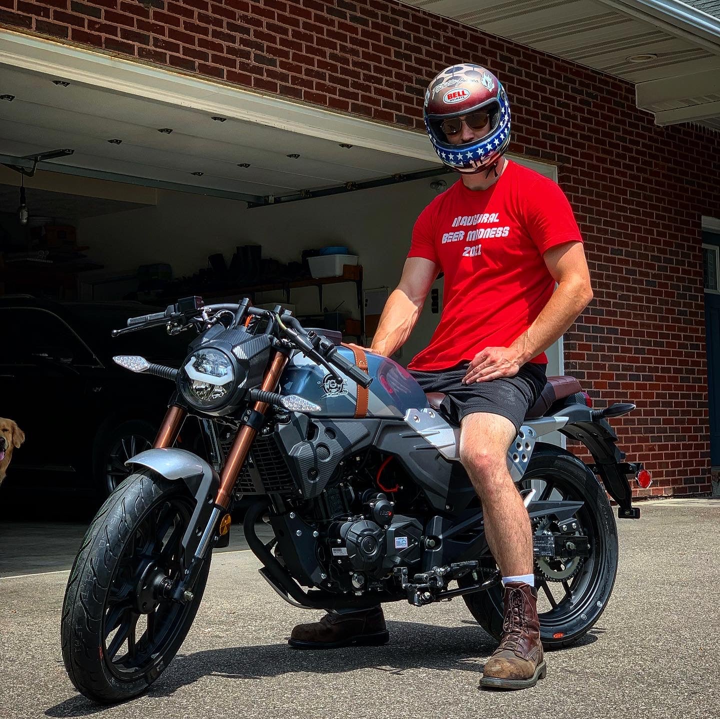 BELMONTE BIKES Lifan KPM 200 Blue Adult Motorcycle Cafe Racer 200cc Gas Street Motorcycle Electric Fuel Injection 17HP 6 Speed Made by Lifan