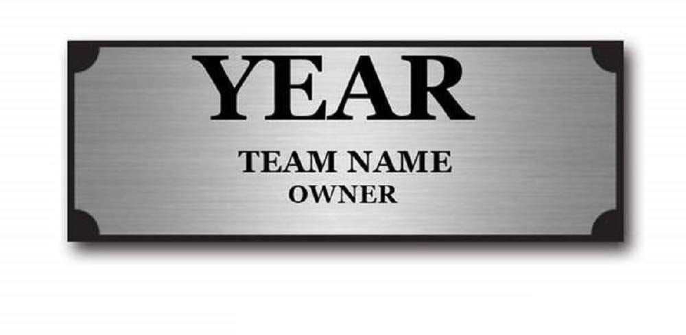 TrophySmack Engraved Name Plate - Customizable Fantasy Football Trophy Champion Award Name Plate (Silver)