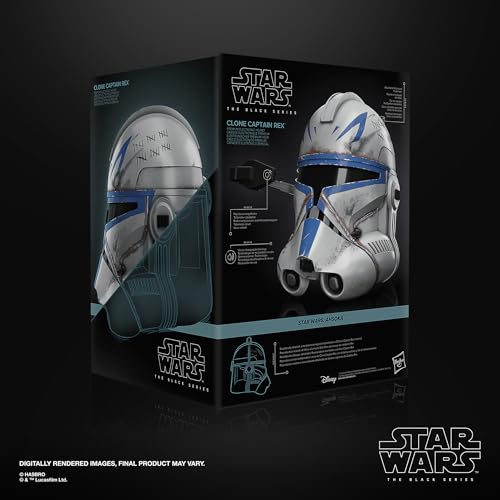 STAR WARS The Black Series Clone Captain Rex Premium Electronic Helmet, Ahsoka Adult Roleplay Item, Ages 14 and Up