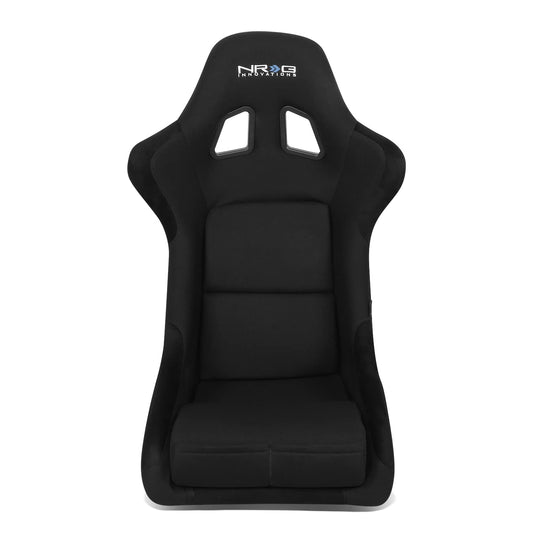 NRG Innovations NRG-FRP-310E Fiber Glass Fixed Back Bucket Racing Seat (Medium), 4 pt Harness Compatibility, Black Seat Cover, 20"W X 18.5" D X 36" H