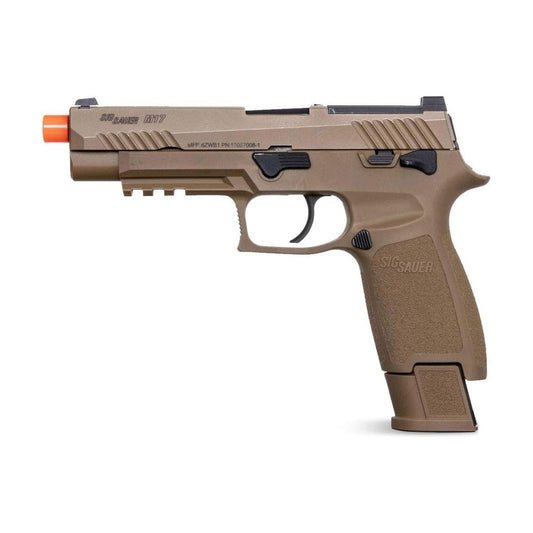 Sig Sauer Proforce 6mm BB Caliber Metal Slide Construction with Full Blow-Back Action 21rd M17 Airsoft Pistol, Coyote Tan, Green Gas Power Source