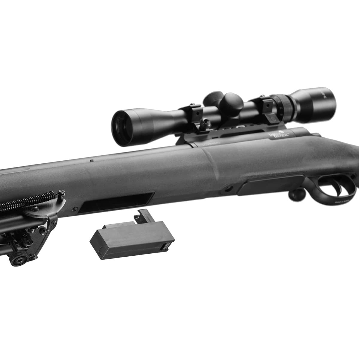 Lancer Tactical M24 Bolt Action Spring Powered Sniper Airsoft Rifle Up to 500 FPS (Threaded) / Black