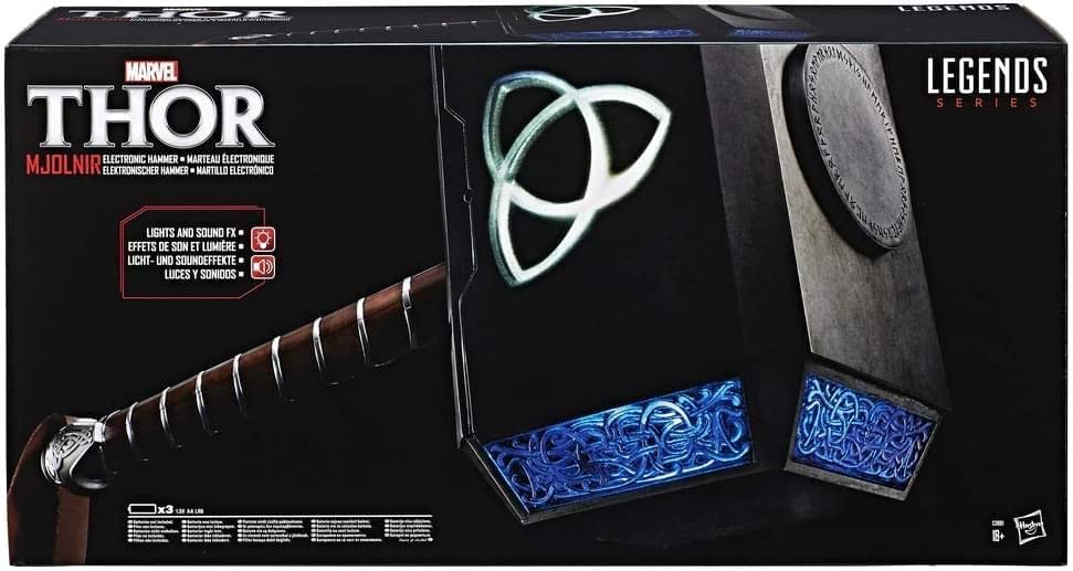 Marvel Avengers Legends Series Mjolnir Electronic Hammer , Gray