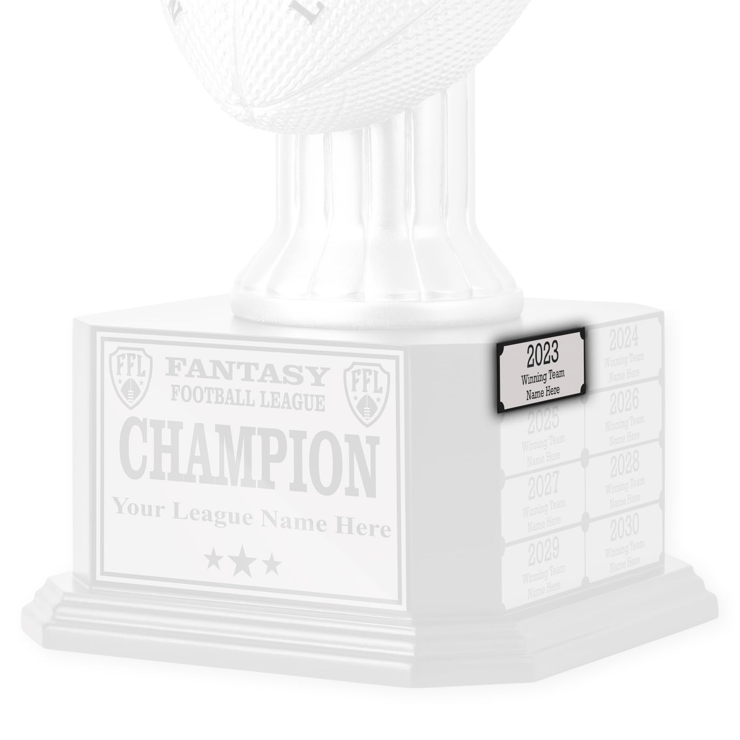 TrophySmack Engraved Name Plate - Customizable Fantasy Football Trophy Champion Award Name Plate (Silver)