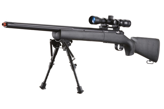 Lancer Tactical M24 Bolt Action Spring Powered Sniper Airsoft Rifle Up to 500 FPS (Threaded) / Black