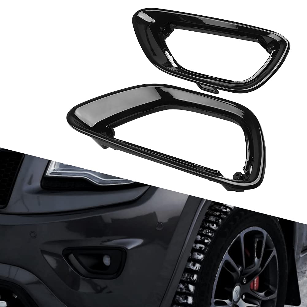 sportuli Black Front Fog Light Cover Fog Lamp Trim Replace for 2014-2016 Jeep Grand Cherokee (2014-2016)