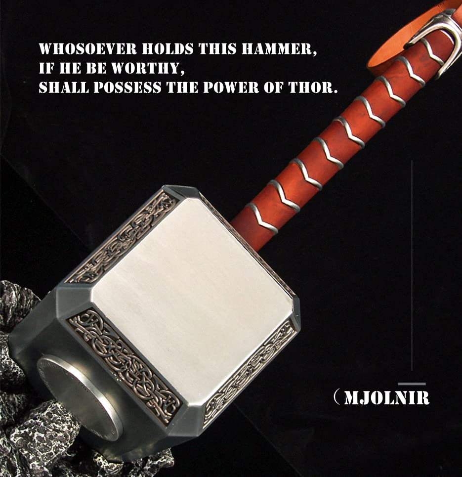 Sword Valley Thor's Hammer With Base - Nordic Myth Metal War Hammer - 44.5cm/17.5" - Cosplay Props Available For Collection - The Dark World Lightning Strike Hammer