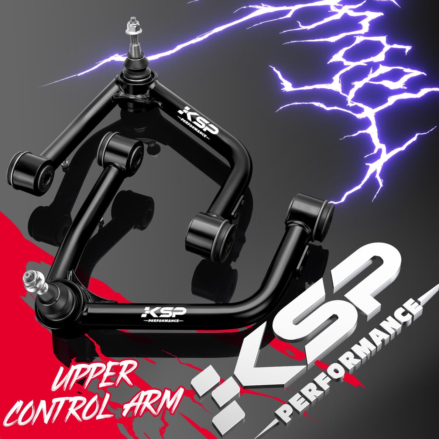 KSP Front Upper Control Arms for 19-24 Chevy Silverado GMC Sierra 1500, 2-4" Front UCA with Ball Joints for 2019+ Silverado Sierra 1500, Adjustable Aftermarket Lift Suspension Arms with Rubber Bushing