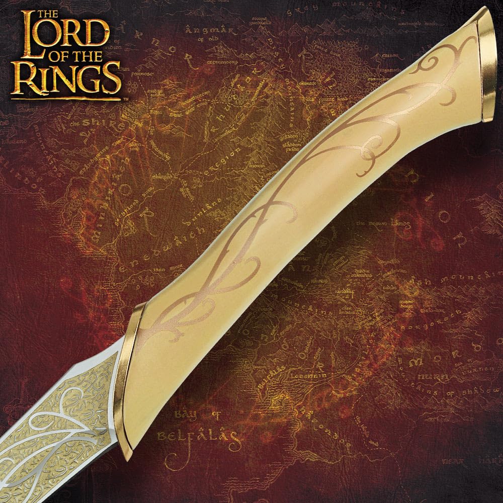 United Cutlery Lord of the Rings Legolas Greenleaf Knives Set | Officially Licensed LOTR Replica | Display Plaque & Certificate of Authenticity