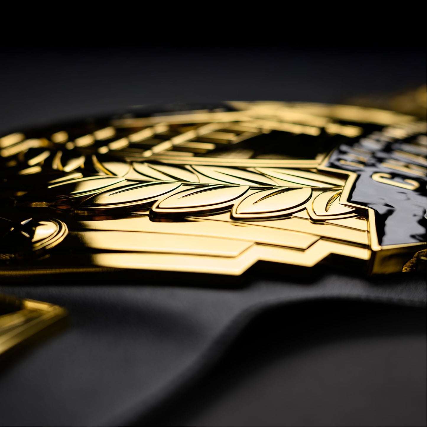 TrophySmack Fantasy Football Championship Belt – 12-Year Perpetual – 6lb Customizable Championship Belt with Free Engravings, 5 Metal Plates and Engineered Leather (Gold Plates | No Engravings)