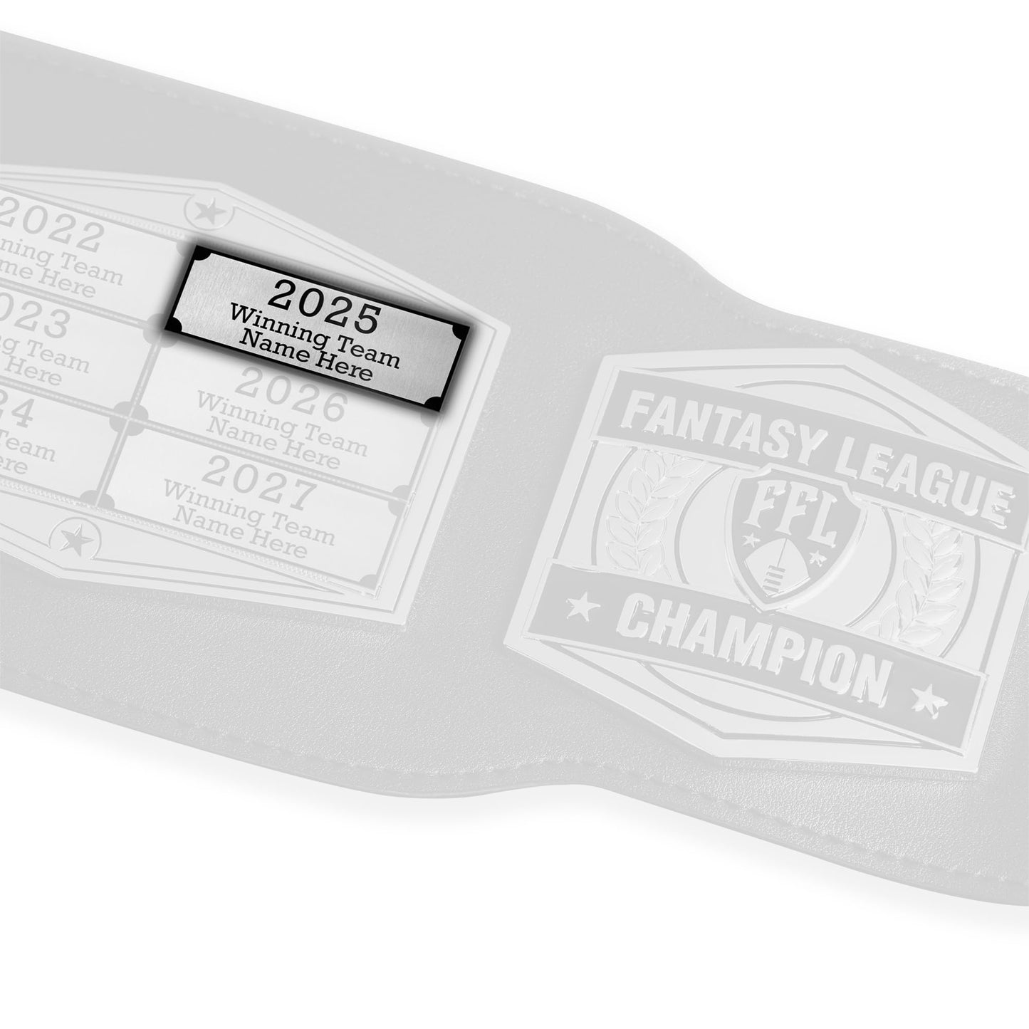 TrophySmack Engraved Name Plate - Customizable Fantasy Football Trophy Champion Award Name Plate (Silver)