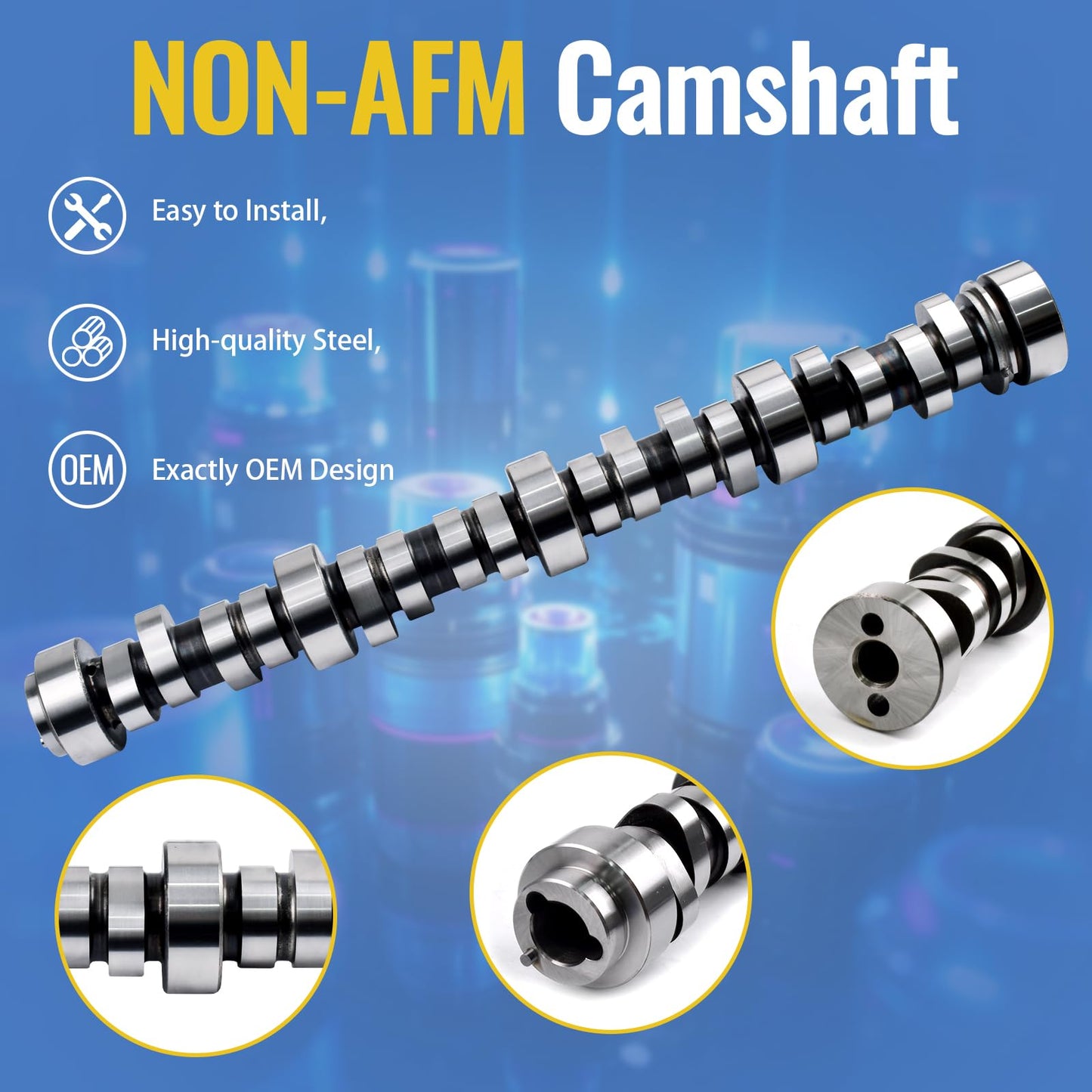BTSCAR NON AFM/DOD 5.3 Camshaft Lifter Kit Fit for 2007-2013 Chevy Avalanche Silverado 1500 Tahoe Trailblazer, GMC Sierra Yukon Envoy, Buick SAAB Isuzu, w/Thrust plate & Valley Cover Gasket #12598832