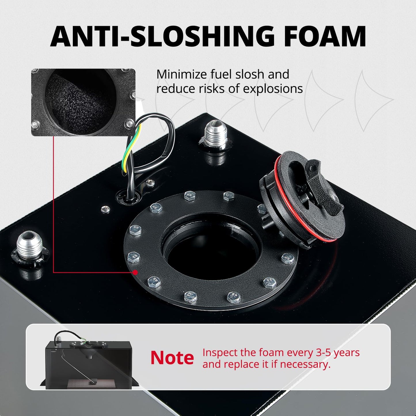 EVIL ENERGY 20 Gallon Fuel Cell Gas Tank Aluminum with Level Sender Street Drift Black