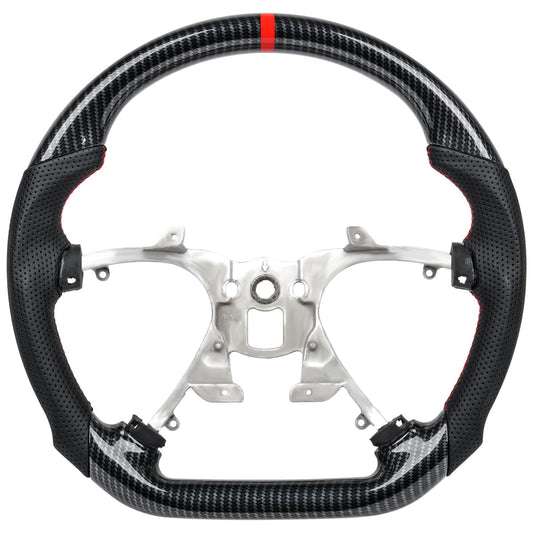 Carbon Fiber Style Steering Wheel for Chevy Silverado 2007-2013 (1500 2500 3500), GMC Sierra Yukon 2007-2014, Tahoe Suburban Avalanche 2007-2014, Hydro-Dip High Gloss Sport Interior Upgrade