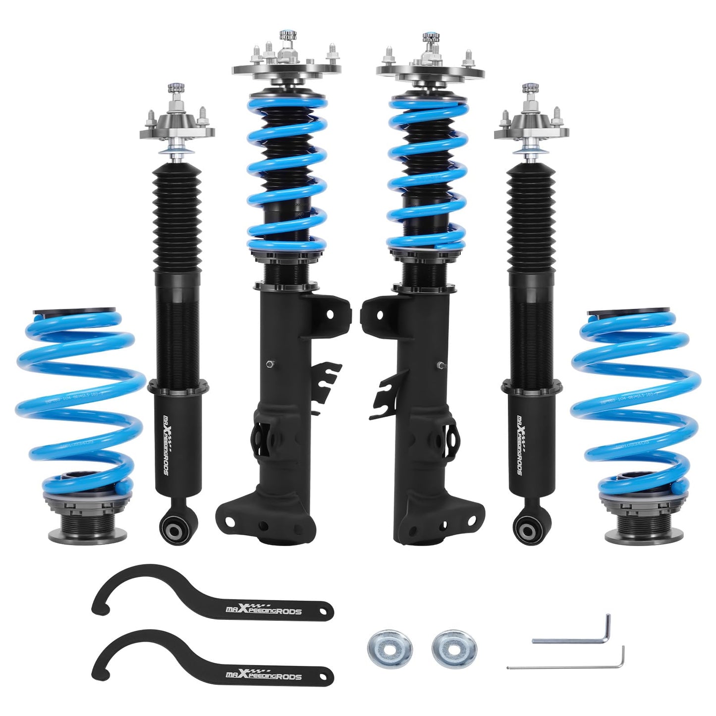 maXpeedingrods Coilovers for BMW 3 Series E36 316i 318i 318is 320i 323i 325i 325is 328i 318tds M3 1990-1999, 24 Levels Damping Adjustable Coilovers Suspension Kit, T6 Upgraded Lowering Kit, Blue