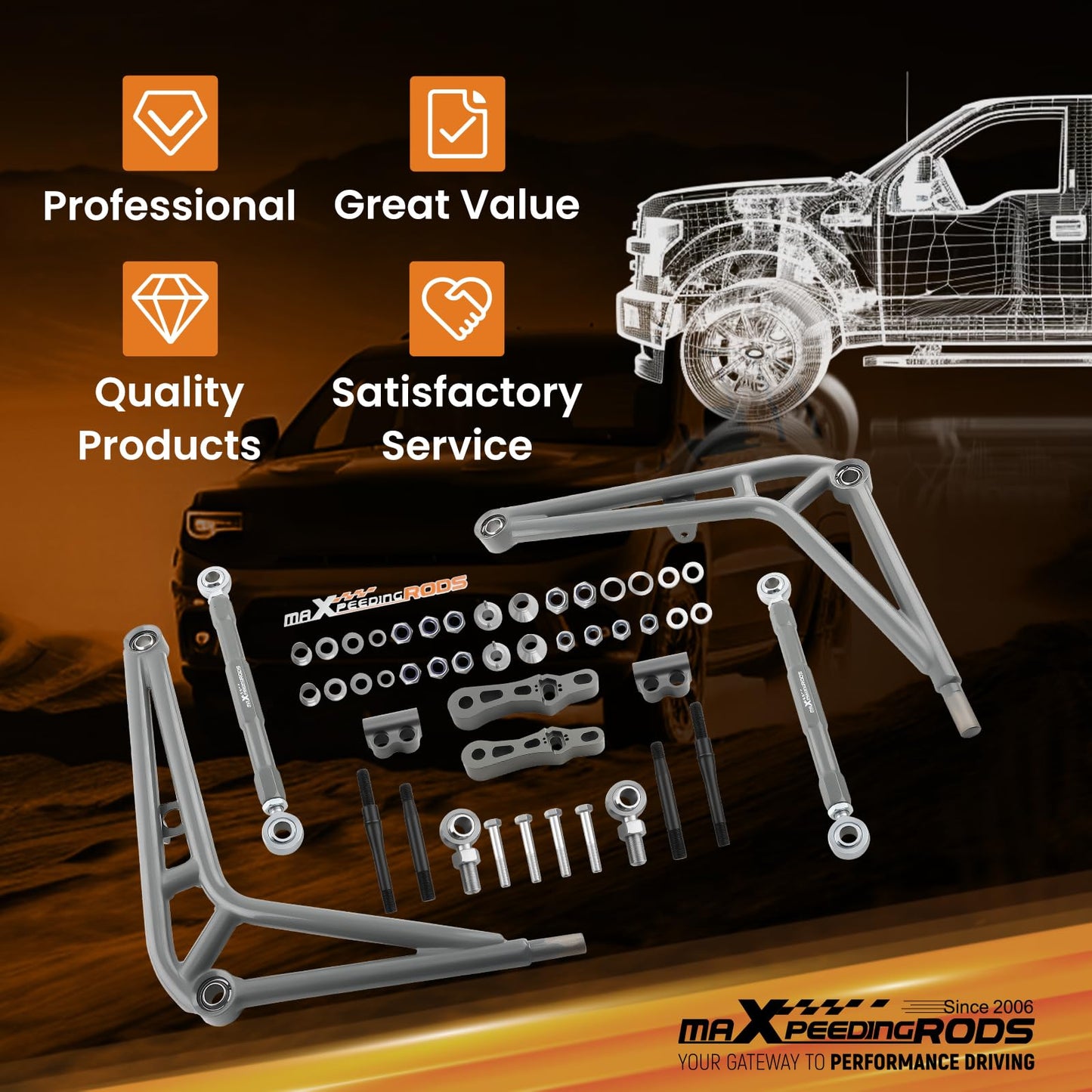 maXpeedingrods for BMW E36 Front Steering Adjustable Drift Lower Control Arm Wide Angle Kit