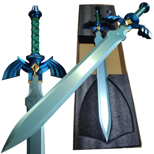 2024 The Kingdom Master Real Sword, 2.0 Edition Metal Skyward Hero’s Swords Full Size Weapon Props Blue