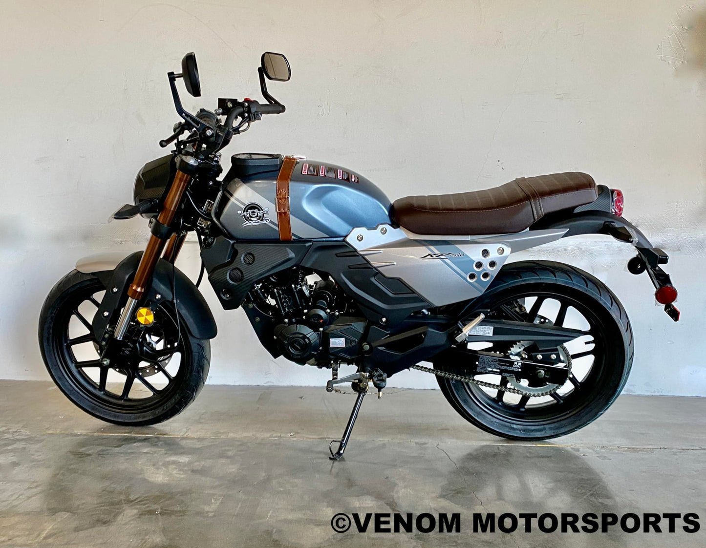 BELMONTE BIKES Lifan KPM 200 Blue Adult Motorcycle Cafe Racer 200cc Gas Street Motorcycle Electric Fuel Injection 17HP 6 Speed Made by Lifan