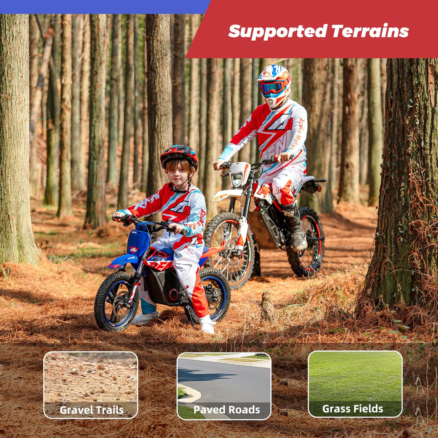 RFN SX-E150 24V Electric-Dirt-Bike, MAX 200W Electric Motorcycle 8 mph Max Speed & 6.2 Mile Range, 2-Speed Electric Bike for Kids Ages 3-6