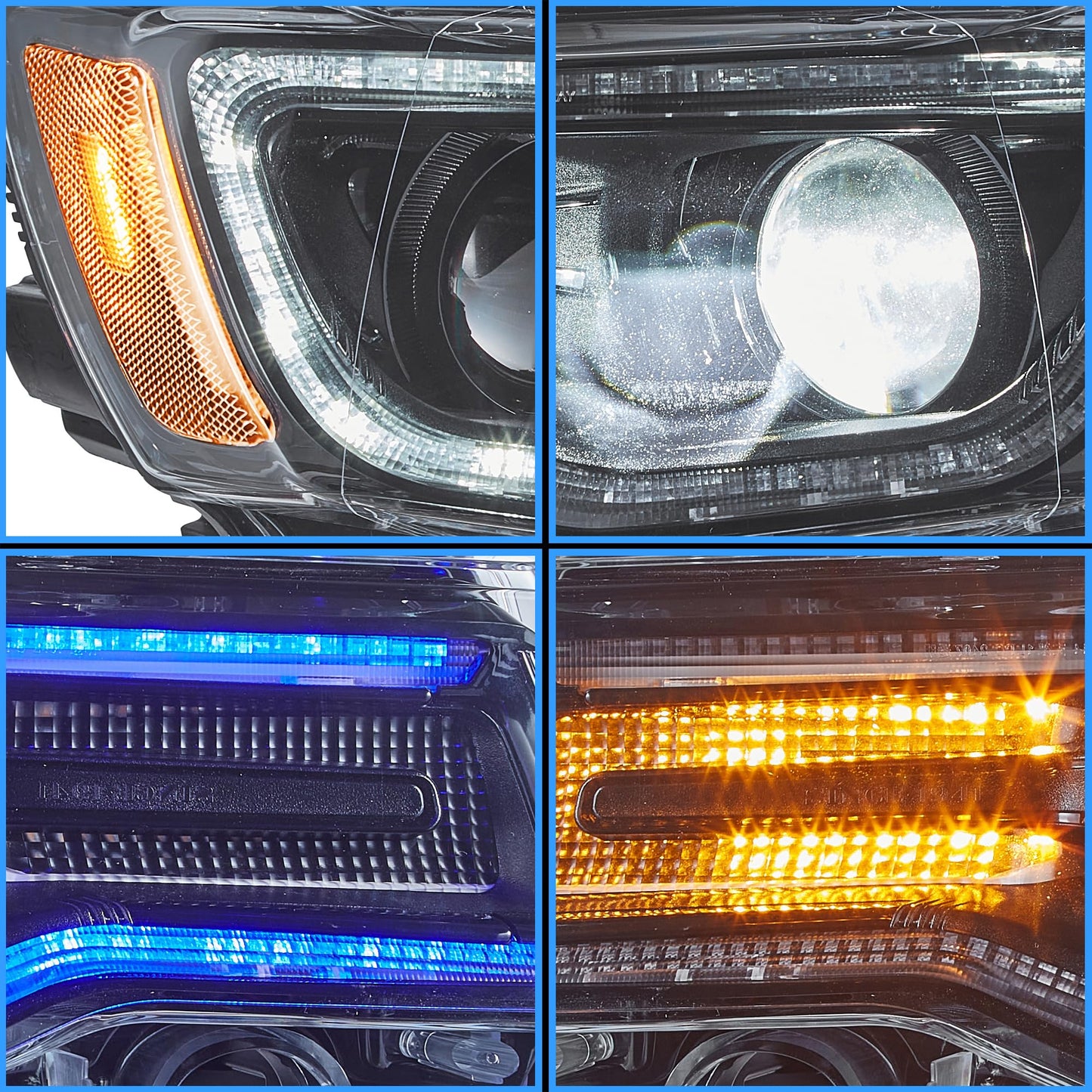 VLAND Projector Headlights Compatible with Jeep Grand Cherokee WK2 2014-2021 4th Gen All Models, Front Lamp Assembly Sold as a PAIR, Black